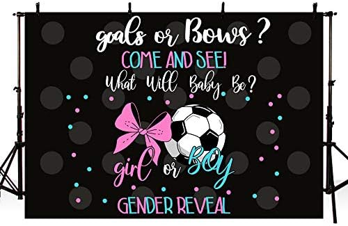 MEHOFOND Futbol Cinsiyet Reveal Zemin Hedefleri veya Yaylar Futbol Bebek Duş Parti Süslemeleri Afiş Kız veya Erkek