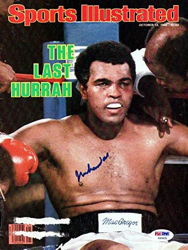 Muhammed Ali İmzalı Sports Illustrated Dergi Kapağı PSA / DNA AB04635-İmzalı Boks Dergileri