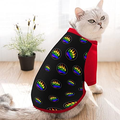 FunnyStar LGBT Eşcinsel Gurur Gökkuşağı Ayı Pençe Baskı Pet Kazak Polar Kazak Tulum Köpekler Kedi için Tasarım ile