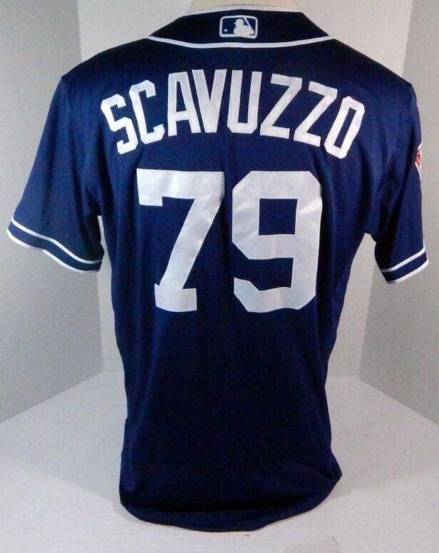 2019 San Diego Padres Jacob Scavuzzo 79 Oyun Kullanılmış Donanma Forması ST P 82 - Oyun Kullanılmış MLB Formaları