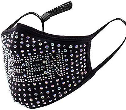 Glitter Masquerade Elmas Yüz Maskesi 6 Filtreler maske zinciri ve iki Kayış, yapay elmas ağ Yüzleri Kaplama