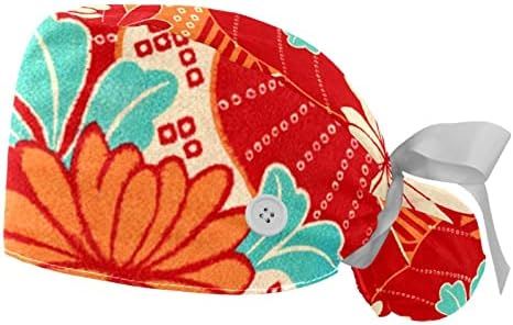 Çalışma Kap Düğmeleri ile şapka içi bantı kurdele Geri Kabarık Şapkalar, Japon Mor Çiçek Sanat Soyut Vintage