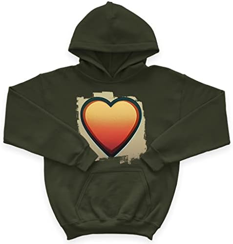 Kalp Çocuk Sünger Polar Hoodie-Grafik Çocuk Hoodie-Çocuklar için Sanat Tasarım Hoodie