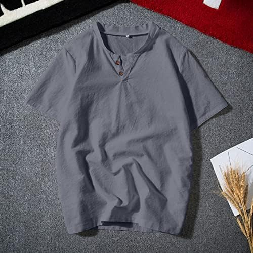 Erkek Pamuk Keten Uzun Gömlek Düğme Bluz Güzel T Shirt Erkekler için Slim Fit Elbise Gömlek En Uygun erkek T Shirt