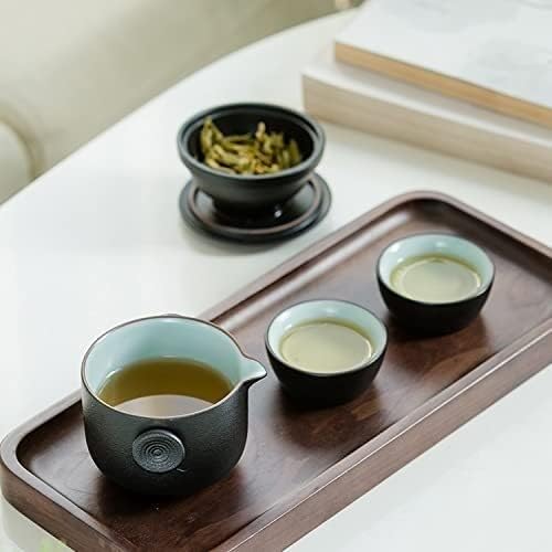 Seramik Çaydanlıklar 2 çay fincanları Porselen Gaiwan çay takımları Taşınabilir Seyahat çay takımları Drinkware Çaydanlıklar