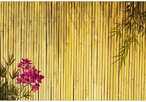 CSFOTO 5x3ft Çin Tarzı Bambu Zemin Bambu Parti Arka Plan Çin Tema Parti Süslemeleri Çiçek Açan Çiçekler Doğum Günü