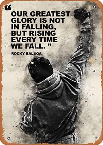 Ysırseu Rocky Balboa Alıntı Metal Tabela 8x12 Film Vintage Poster Man Cave Dekoratif