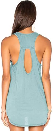 Muznıuer Yoga Egzersiz Kadınlar Backless Uzun Tank Egzersiz Gömlek için Tops Kapak up Yaz Kolsuz T Shirt