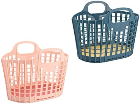 Angoily 2 adet Plastik Tuvalet Sepeti Taşınabilir duş rafı Sepeti alışveriş çantası Çanta Açık Piknik Depolama kollu