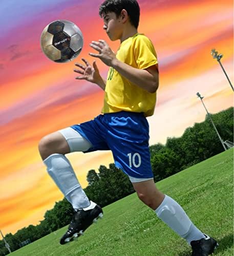 Barocity Futbol Topu-Serin Yansıtıcı Gökkuşağı Altıgen Desenli Premium Erkek ve Kız Resmi Maç Topu, Dayanıklı, İç