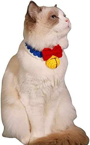QWİNEE Kedi Eşarp Sevimli Karikatür Grafik Köpek Örgü Yaka Yıkanabilir Boyunbağı Kedi Kostüm Aksesuarları Köpekler