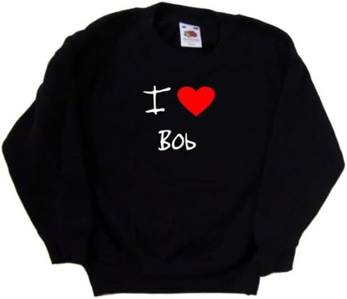 Seviyorum Kalp Bob Siyah Çocuk Sweatshirt