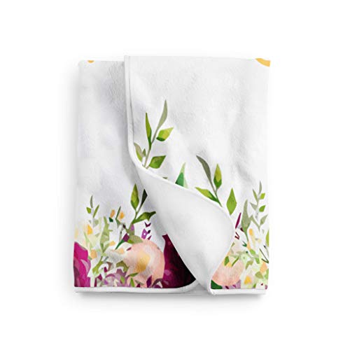 Suluboya Çiçek Kişiselleştirilmiş Battaniye Çocuklar için Bebek Kız Bebek Battaniyesi Kişiselleştirilmiş Hediye Kilometre