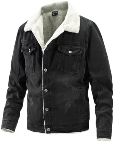 Erkek Sherpa Çizgili Kamyon Şoförü Ceketleri Vintage Düğme Aşağı Slim Fit Kadife Denim Ceket Rahat Polar Sıcak Jean
