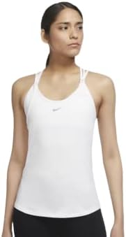 Nike Kadın Dri-FİT Tek Lüks Slim Fit Askılı Kolsuz Bluz (Beyaz) Beden Küçük