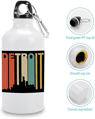Detroit Alüminyum Su Şişeleri Karabina ile Yeniden Kullanılabilir spor şişesi Seyahat Kupa Bisiklet Kamp için 400ml