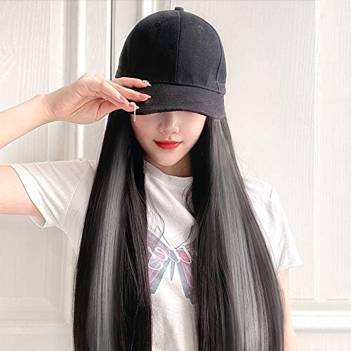 WYBFZTT-188 Uzun Sentetik beyzbol şapkası Saç Peruk Doğal Bağlantı Şapka Peruk Ayarlanabilir Kız için