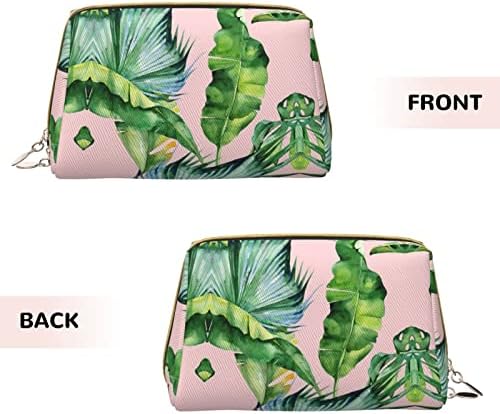 Taze Muz Yaprakları Küçük Seyahat Makyaj Çantası Çanta, Taşınabilir makyaj çantası Kadınlar Kızlar İçin Günlük Depolama