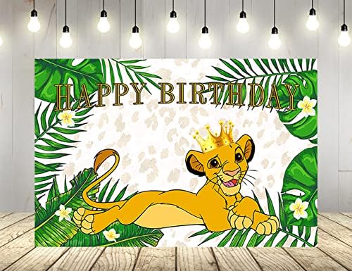 Aslan Kral Zemin Doğum Günü Partisi Malzemeleri için Yeşil Vahşi Orman Bebek Duş Afiş Doğum Günü Partisi Dekorasyon