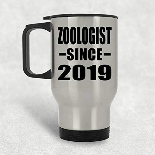Designsify Zoolog 2019'dan Beri, Gümüş Seyahat Kupası 14oz Paslanmaz Çelik termos kupa, Doğum Günü Yıldönümü Hediyeleri