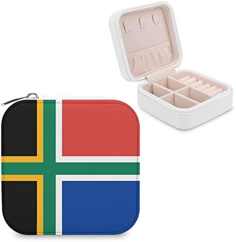 Güney Afrika İskandinav Çapraz Bayrak Seyahat Mücevher Kutusu PU Deri Küçük Mücevher Kutusu Taşınabilir halka kolye