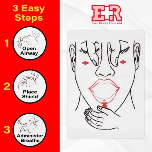 Her Zaman Hazır İlk Yardım CPR Yüz Kalkanı Yetişkinlere, Çocuklara ve Bebeklere Uyar-30'lu Paket