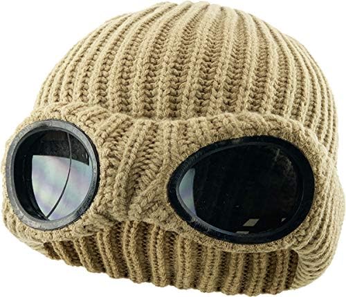 KBETHOS Gözlüğü Lens Bere Nervürlü Örgü Kaflı Kış kayak şapkası Kafatası Kap Sunglass