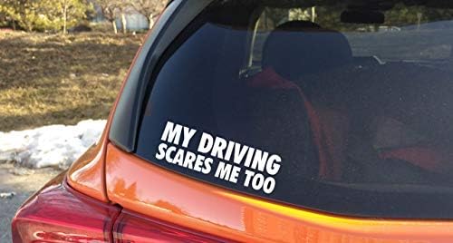 DW-My Sürüş Korkutuyor Me Too Çıkartması TAMPON çıkartması Araba Pencere Kamyon Çıkartması vinil yapışkan / Beyaz