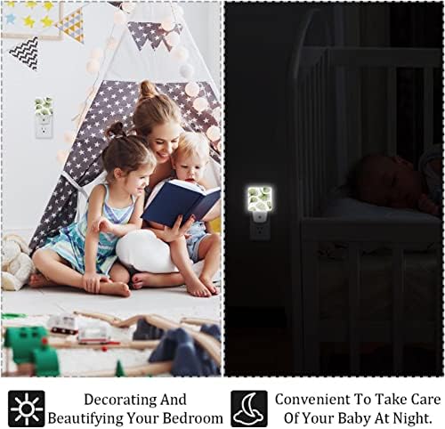 Basit Yeşil Led Gece Lambası, Çocuk Gece Lambası Yatak Odası için Duvara Takın Gece Lambası Yatak Odası için Ayarlanabilir