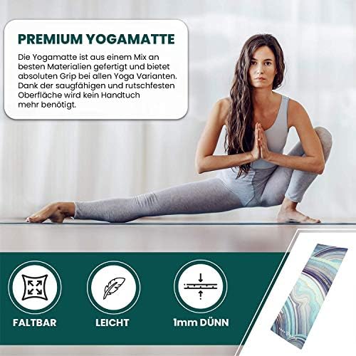 Yoga Hero Baskılı Tasarımlı Kadınlar ve Erkekler için Katlanabilir Yoga Matı - Taşıma Askılı Taşınabilir İnce Yoga