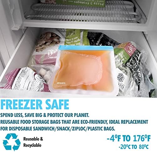 Yeniden kullanılabilir Saklama Torbaları-12 Paket BPA ÜCRETSİZ dondurucu torbaları Gıda Kabı Sous Vide Sıvı Öğle Yemeği