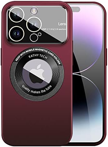 COOWEEK Manyetik iPhone 14 Pro Max Kılıf - Tam Kamera Koruması, MagSafe ile Uyumlu (6,7 inç), Kırmızı Şarap