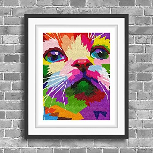 Renkli Kedi Çapraz Dikiş Seti, El Nakışı