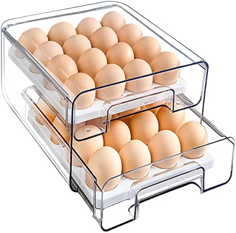 bealy 32 Izgara Buzdolabı için Büyük Kapasiteli Yumurta Tutucu, Çift Katmanlı Yumurta Çekmecesi Düzenleyici, İstiflenebilir