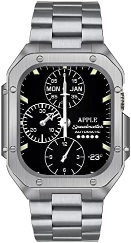 Apple Watch Ultra Band 49mm 45mm 44mm Serisi 8/7/6/5/4/SE ile Uyumlu Kılıflı CAGOS Paslanmaz Çelik Bant, Erkekler