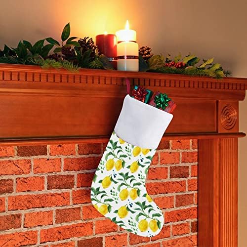 Suluboya Limon Ağacı Dalları Noel Çorap Noel Çorap Kılıfı Ev Aile Noel Dekor