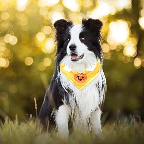 2 Paket Köpek Bandana Sevimli Kabak ve Hayalet Baskı Pet Eşarp Ayarlanabilir Üçgen Önlükler Fular Köpek Aksesuarları
