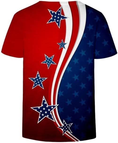 4th Temmuz 2023 Tişörtleri Kadınlar için Amerikan Bayrağı Üst V Boyun Tişörtleri Kısa Kollu Gevşek Casual Yaz Üstleri