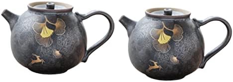 Cabilock 2 adet Küçük Çaydanlık Eski Çaydanlık Eski çay seti Seramik demlik Seramik çaydanlık Taşınabilir çaydanlık