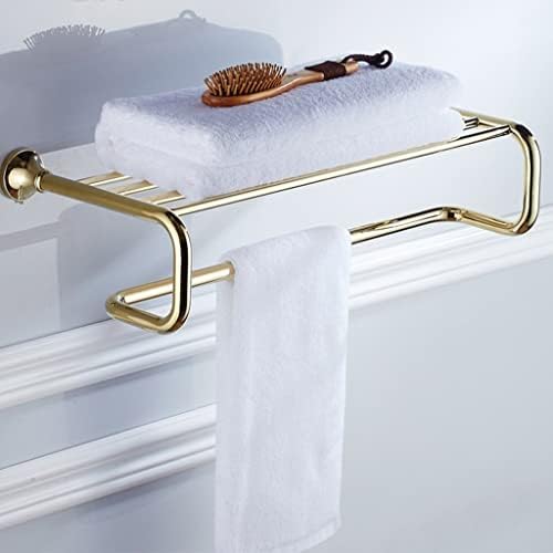 Banyo Havlusu Barlar 60 cm Banyo Altın Kaplama Pirinç Havlu Askısı, Havlu Bar Duvara Montaj Raf Havlu Tutucu