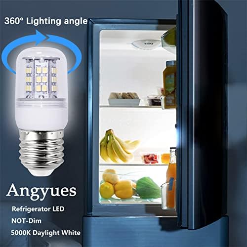 Angyues LED buzdolabı ampulleri Eşdeğer 40W 120V buzdolabı su geçirmez ampul, 4W gün ışığı beyaz 5000K dondurucu ampuller,