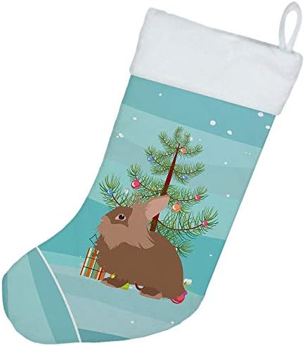 Caroline'ın Hazineleri BB9327CS Aslan Başlı Tavşan Noel Noel Çorabı, Çamurcun, Şömine Asılı Çoraplar Noel Sezonu Parti