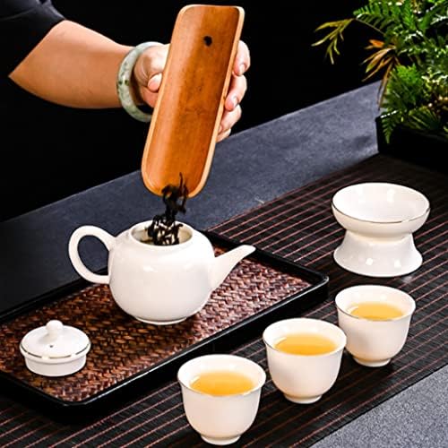 Çaydanlıklar Beyaz Porselen Çin Beyaz Kung Fu çay seti Beyaz Çizim ile Altın Hediye İş Hediye Kutusu