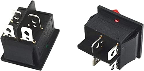 AGOUNOD Rocker anahtarı mandallama Rocker anahtarı güç anahtarı I / O 4 Pins ile ışık 16A 250VAC 20A 125VAC KCD4 (renk: