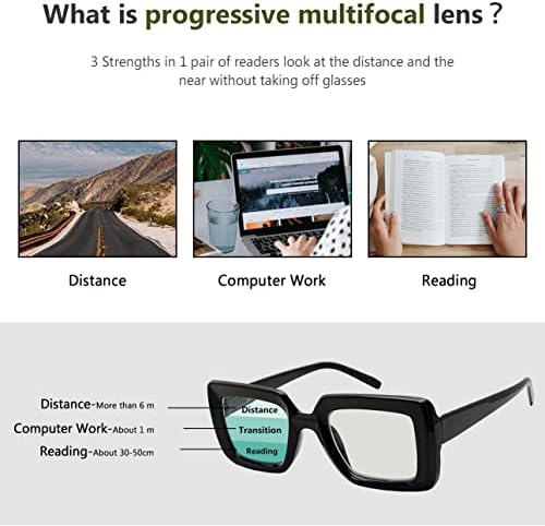 Reducblu 4 Paket ilerici Multifocus okuma gözlüğü Kadınlar için-mavi ışık engelleme Okuyucular