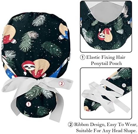 Düğmeler ve Ter Bandı ile IROLSKDNFH Çalışma Kapağı, Kadınlar için Elastik Bandaj Kravat Geri Şapkalar