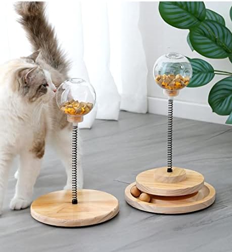 OALLK Interaktif Kedi Oyuncak Kapalı Silindir Egzersiz Sızıntı Kediler mama besleyici Teaser Topu Bulmaca Oyuncak