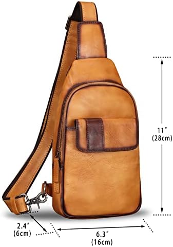 IVTG Hakiki deri askılı çanta Yürüyüş askılı sırt çantaları Omuz fanny Paketi Vintage El Yapımı Crossbody Göğüs Sırt