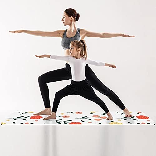 Yoga Mat Çiçek Beyaz Çiçek Çevre Dostu Kaymaz Fitness egzersiz matı Pilates ve Zemin Egzersizleri