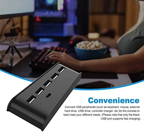 LHLLHL 5 Port yüksek hızlı Splitter adaptörü oyun konsolu USB Hub çok fonksiyonlu PS5 Oyun konsolu için şarj standı